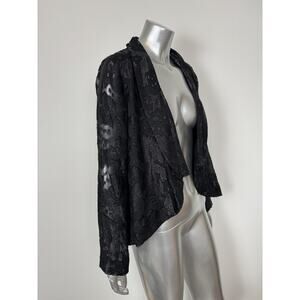 BCBG Bolero Blazer Metallic Sheer Open Front Jacket Party Chic NWT